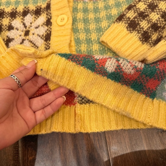 The Ragged Priest Dolly Knit Jacket size Small Multicolor Patchwork Indie Sleeze - Picture 7 of 11